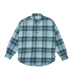 Outlet BRUSHED FLANNEL DROP SHOULDER SHIRT BLUE Shirting