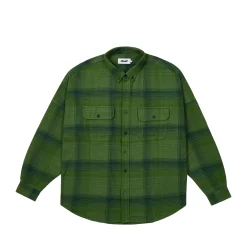 Outlet BRUSHED FLANNEL DROP SHOULDER SHIRT GREEN Shirting