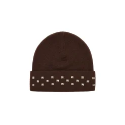 Outlet EMOTIONAL STUDDED BEANIE BROWN Hats