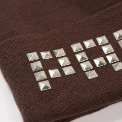 Outlet EMOTIONAL STUDDED BEANIE BROWN Hats
