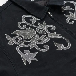 Discount FLORAL CANVAS BOMBER JACKET BLACK Jackets