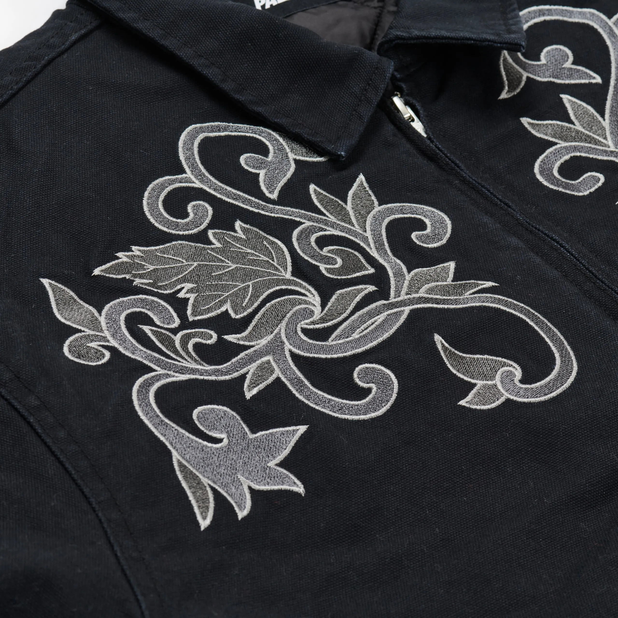 Discount FLORAL CANVAS BOMBER JACKET BLACK Jackets