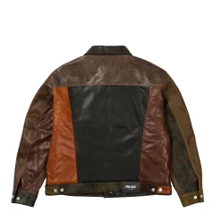 New PATCHY LEATHER JACKET MULTI Jackets