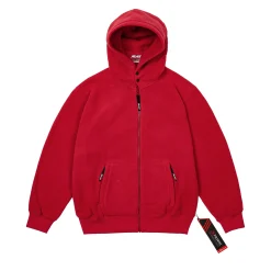 New POLARTEC LAZER ZIP HOOD TOMATO RED Hoods