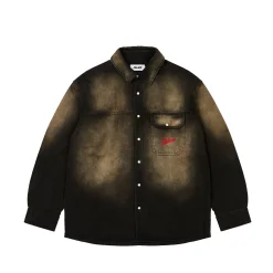 Clearance SCRIPTY DENIM SHIRT SAND WASH BLACK Shirting