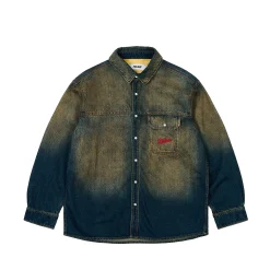 Outlet SCRIPTY DENIM SHIRT SAND WASH INDIGO Shirting