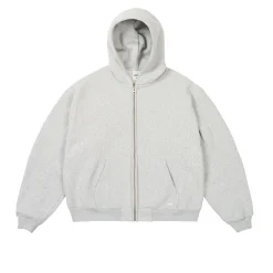 Clearance UNISEX ZIP HOOD GREY MARL Tracksuits|Hoods